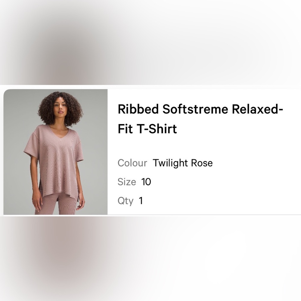 Lululemon Athletica Ribbed Softstreme Relaxed-Fit T-Shirt in Twilight Rose